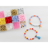 Colorful beaded bracelets and charms in the Color My World Bracelet Craft Kit