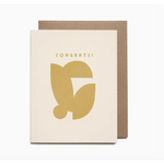 Minimalist cream greeting card with CONGRATS and abstract gold design, perfect multi-purpose congratulations