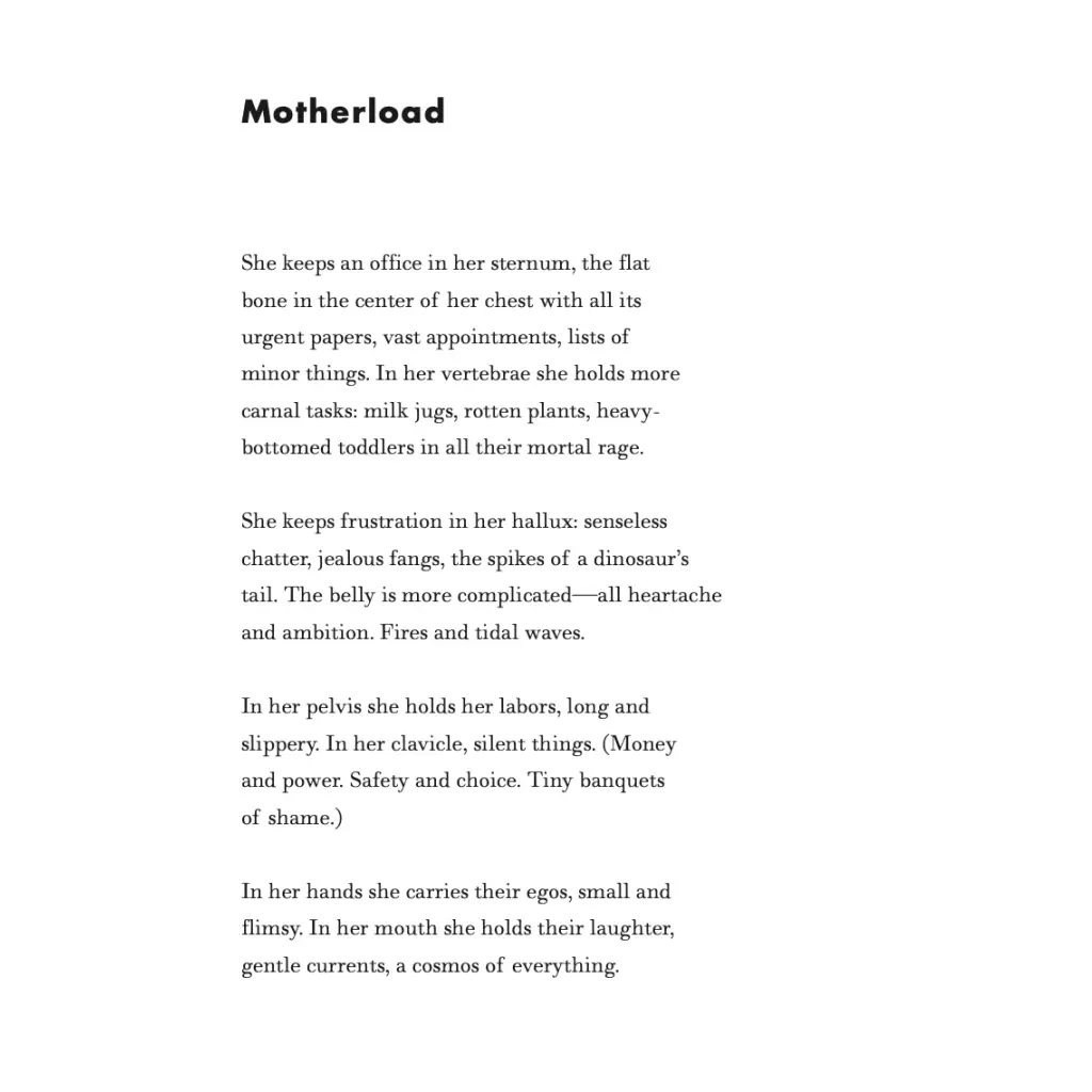 Poem “Motherhood” on white paper featured in Minimalist Line Drawing Graphic Tee with free shipping