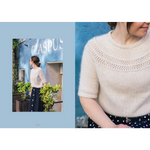 Cozy colors Nordic knits cream sweater with lace neckline