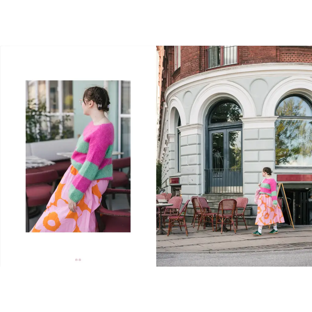 Cozy Colors Nordic Knits pink mint sweater in Danish style