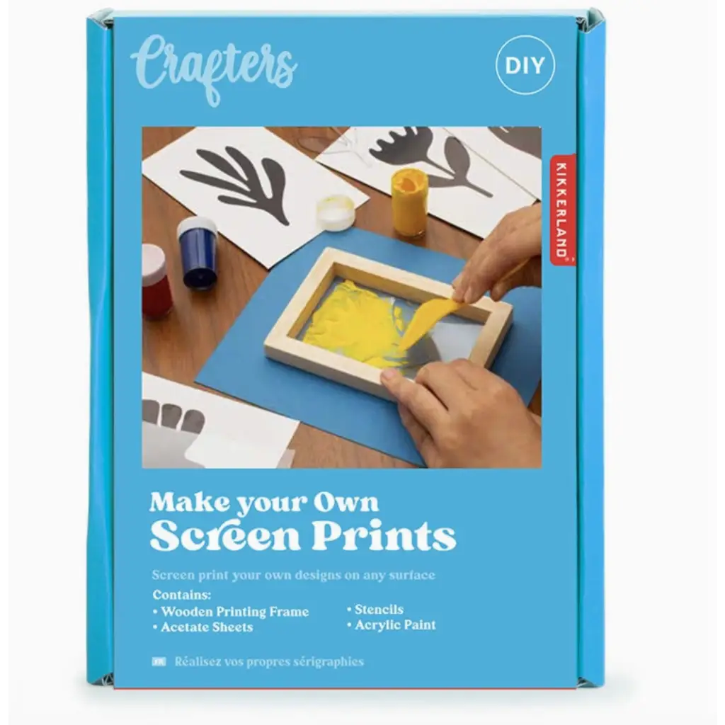Screen printing kit box for stylish womens clothes and making polished prints at home