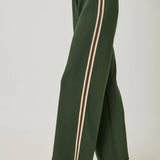 Everyday Tracksuit Pants – Olive Green with Embroidered Stripes