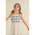 Daisy Dreams tween midi dress with adorable floral crochet top for a polished look