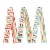 Equestrian-inspired Horse Frame Pattern Print Silk Feel Twilly Skinny Scarf