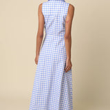 Gene Gingham Button-Front Maxi Dress