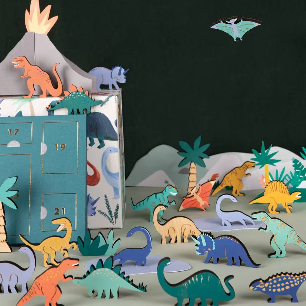 24-piece Dinosaur Advent Calendar with polished prints