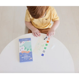 Child’s watercolor book with dinosaur theme, paint strip, and water brush for kids