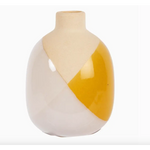 Color-blocked ceramic Dipped Glaze Bud Vase adds style to any space with polished prints