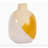 Color-blocked ceramic Dipped Glaze Bud Vase adds style to any space with polished prints