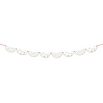 Ditsy posy paper garland with ditsy floral clusters on red thread