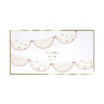 Ditsy posy paper garland with ditsy floral clusters and red ribbon ties