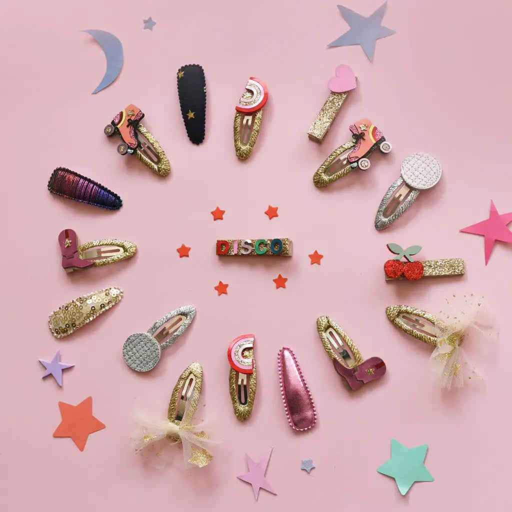 Decorative hair clips with cowgirl boots and polished prints for stylish womens clothes