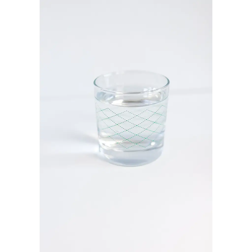 Clear glass tumbler with diamond pattern for heavy-based 10oz Gingham Cocktail Glass