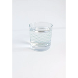 Clear glass tumbler with diamond pattern for heavy-based 10oz Gingham Cocktail Glass