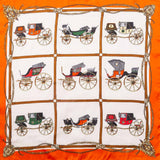 Vintage Carriage Print Square Bandana Scarf