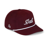Dad 3D Puff Rope Hat - Maroon 5-Panel Snapback