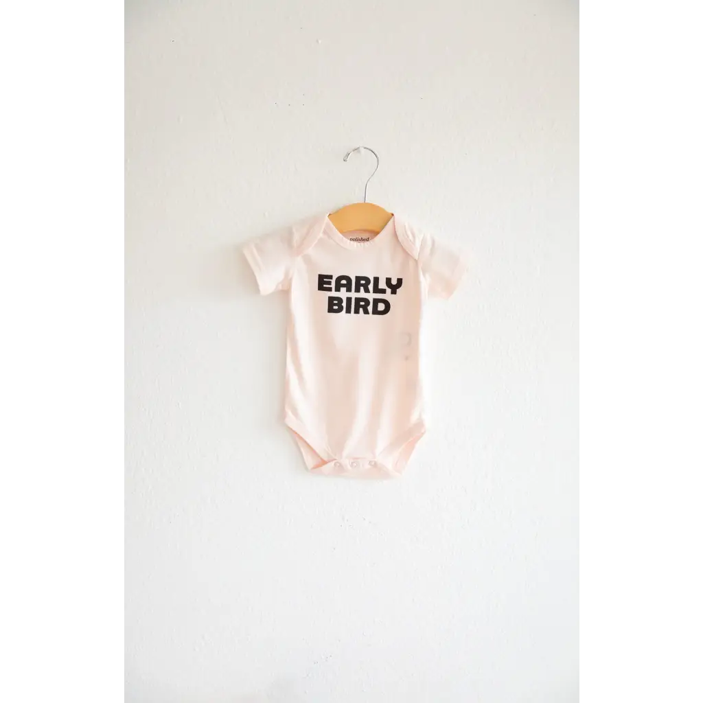 White Early Bird Onesie for adorable babies who love early wake-up calls