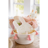 Easter basket with a felt bunny wand and cute bunny decor for a festive touch