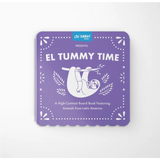 Purple El Tummy Time board book with cute sloth, perfect for baby’s visual development