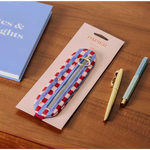 Red and blue checkered pen pouch from Elastic Notebook Pen Pouch with stylish prints
