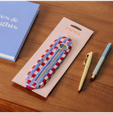 Red and blue checkered pen pouch from Elastic Notebook Pen Pouch with stylish prints