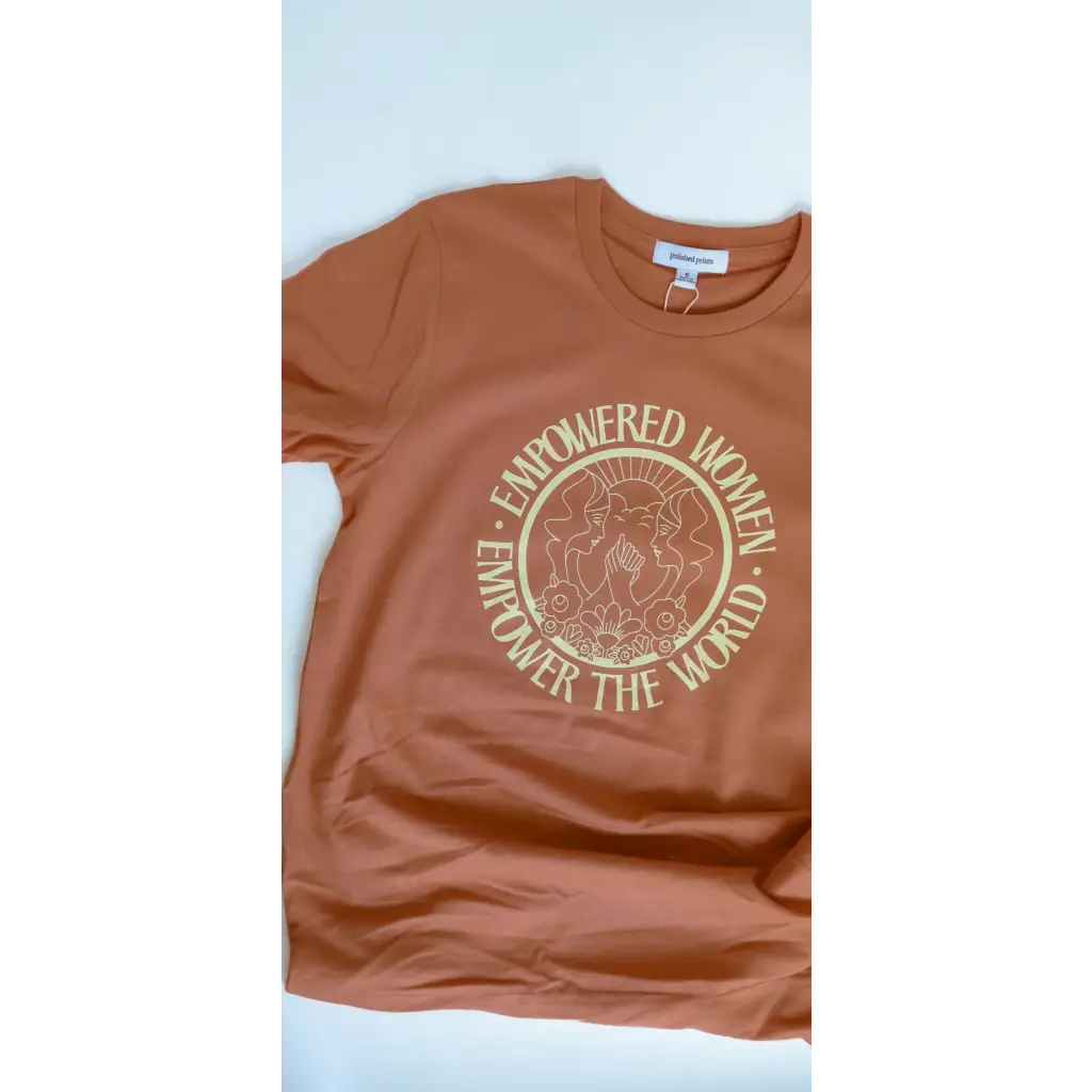 Terracotta Graphic T-shirt celebrating empowered women with bold text design