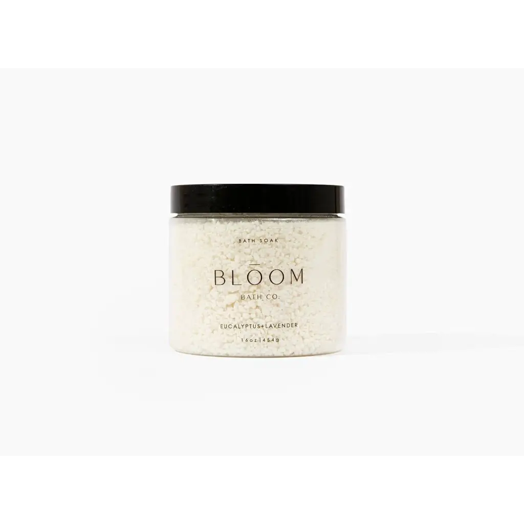 Eucalyptus Bath Soak jar for relaxing bath ritual, 8 oz size