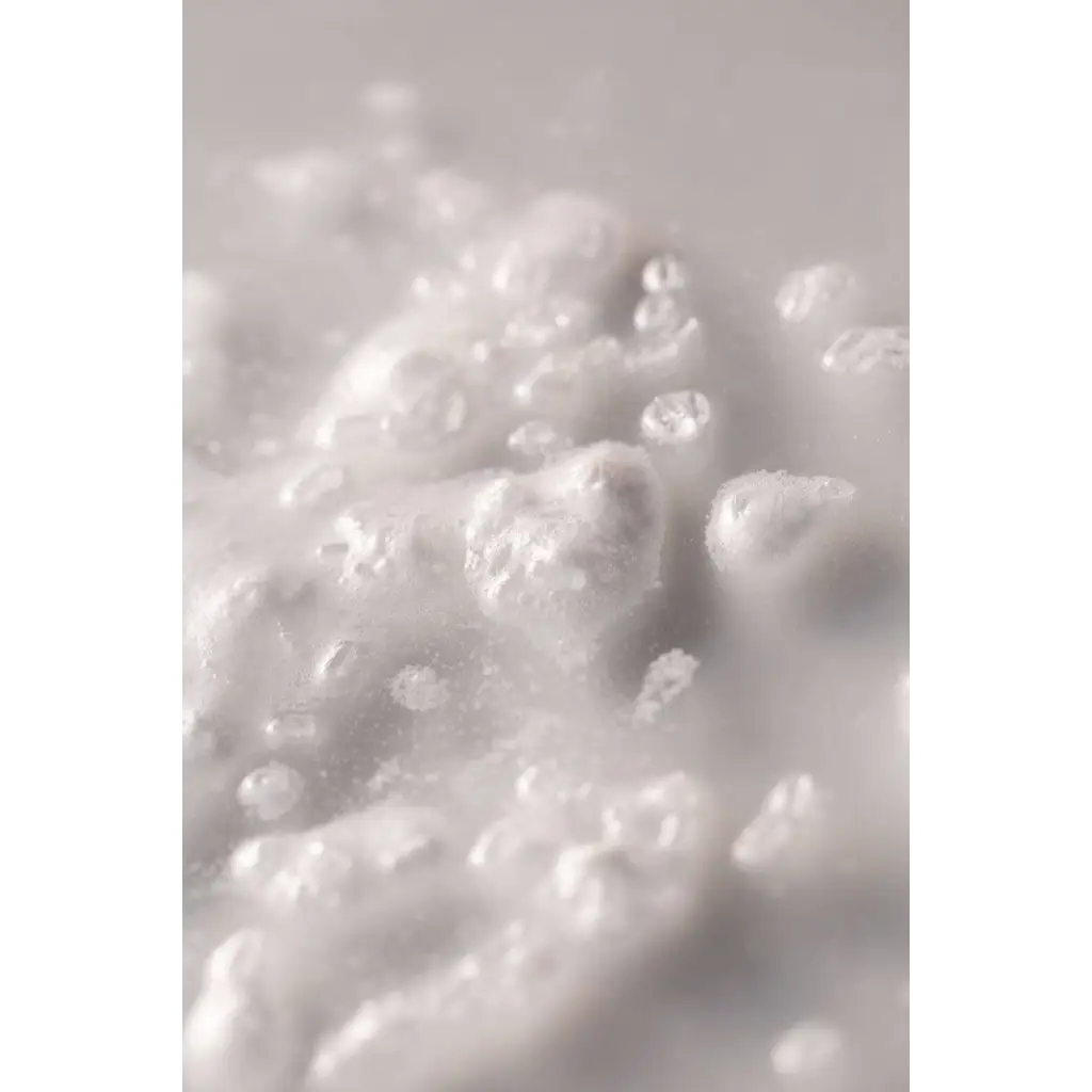 White foamy Eucalyptus Bath Soak bath bomb with bubbles for bath ritual