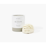 White Eucalyptus Bath Truffle by Bloom Bath Co with textured surface