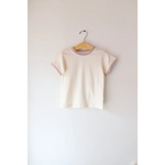 White Everyday Kids Ringer hanging on a wooden hanger, perfect basic everyday ringer