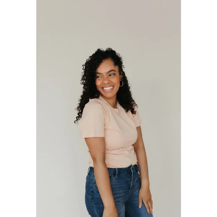 Anything but Basic Organic Cotton T-Shirt | Peach - Polished Prints