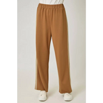 Olive green everyday tracksuit pants with cream side stripes