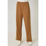 Olive green everyday tracksuit pants with cream side stripes