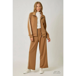 Olive green everyday tracksuit pants with embroidered stripes