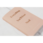 Peach leather notebook with gold Everything Youll Ever Need embossed text