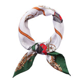 Vintage Carriage Print Square Bandana Scarf