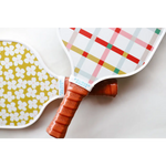 Peach Floral Pickle Ball Paddle with plaid patterns for fall floral adult players