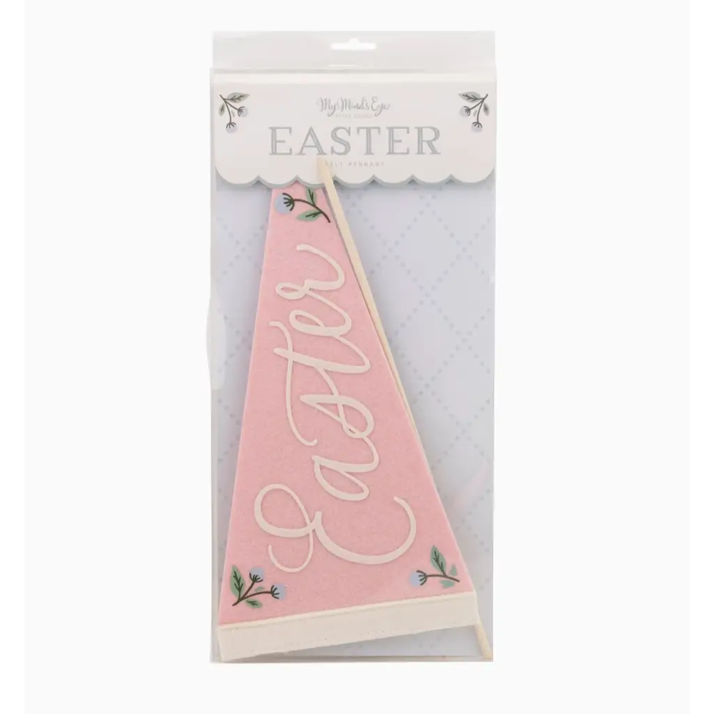 Festive Pink Easter Felt Pennant Banner perfect for spring celebrations and decor