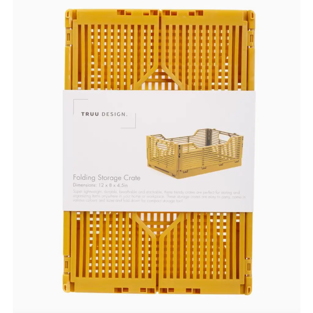 Yellow Folding Storage Crate, a stylish solution for all your storage needs