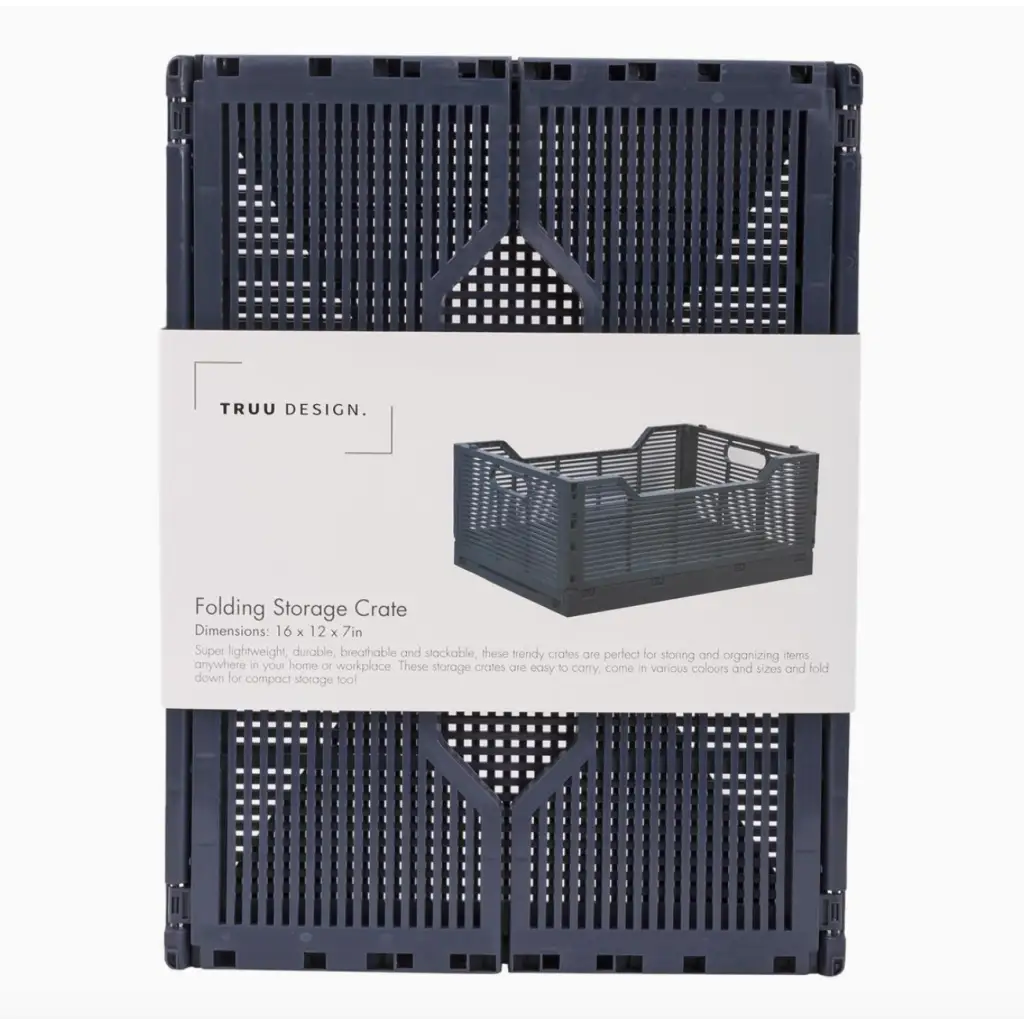 Folding Storage Crate, 16x12x7 inches, perfect for smart storage solutions and organization