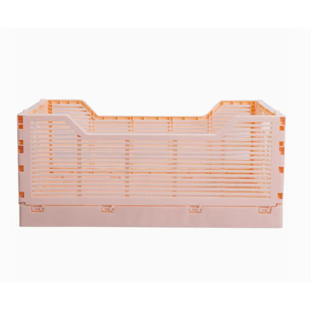 Light-orange Folding Storage Crate for versatile storage solutions and organization