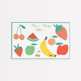 Meri Meri fruit temporary tattoos sheet with gold foil accents