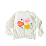 Gentle reminders cream sweatshirt with colorful candy canes and polished prints