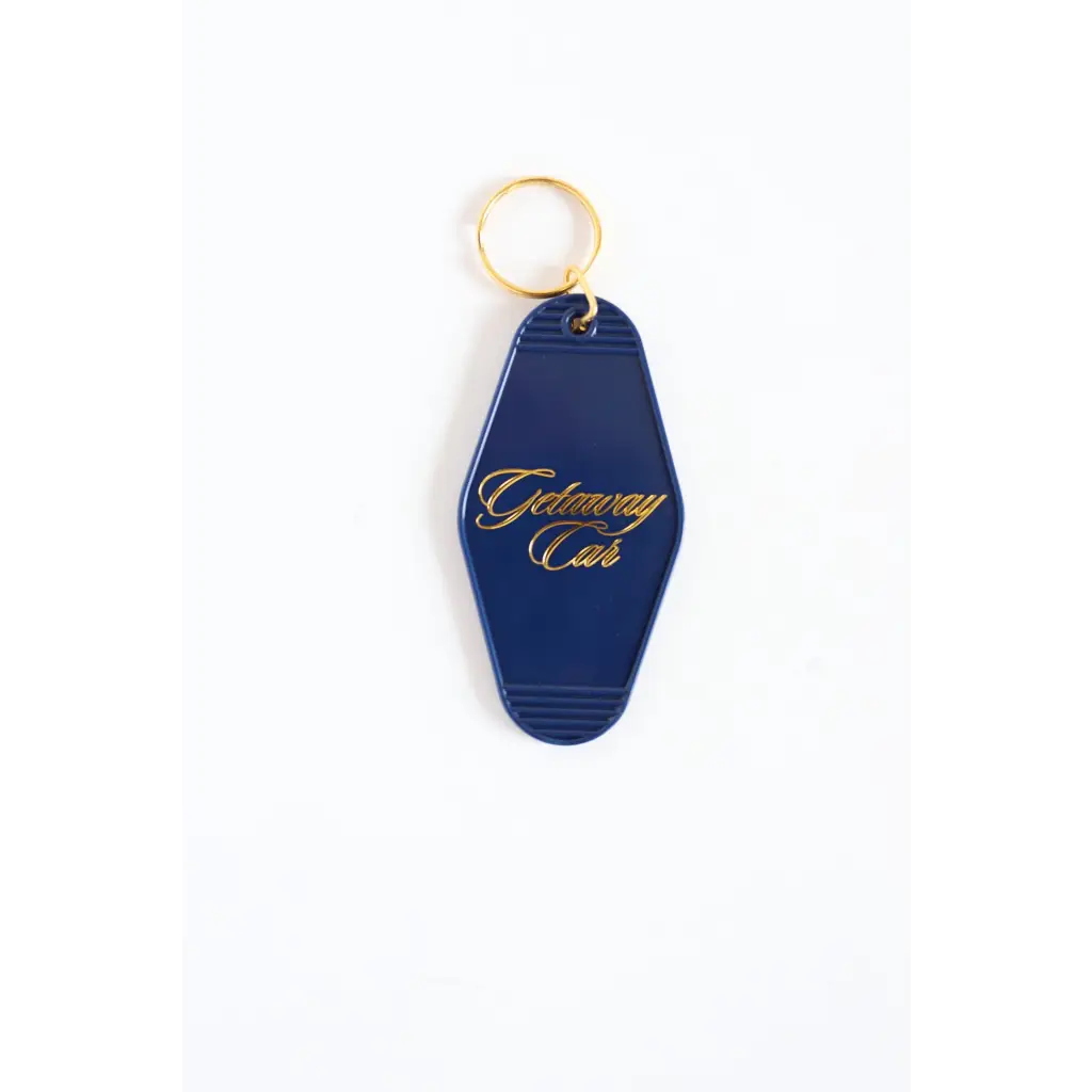 Navy blue Gateway Club vintage motel key tag perfect for your getaway car vibes