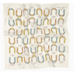 Wrinkled fabric with horseshoe pattern from Giddy Up Cotton Voile Bandana in cream, perfect for stylish womens clothes and moms