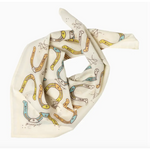 Folded Giddy Up Cotton Voile Bandana with horseshoe pattern, perfect for stylish womens clothes