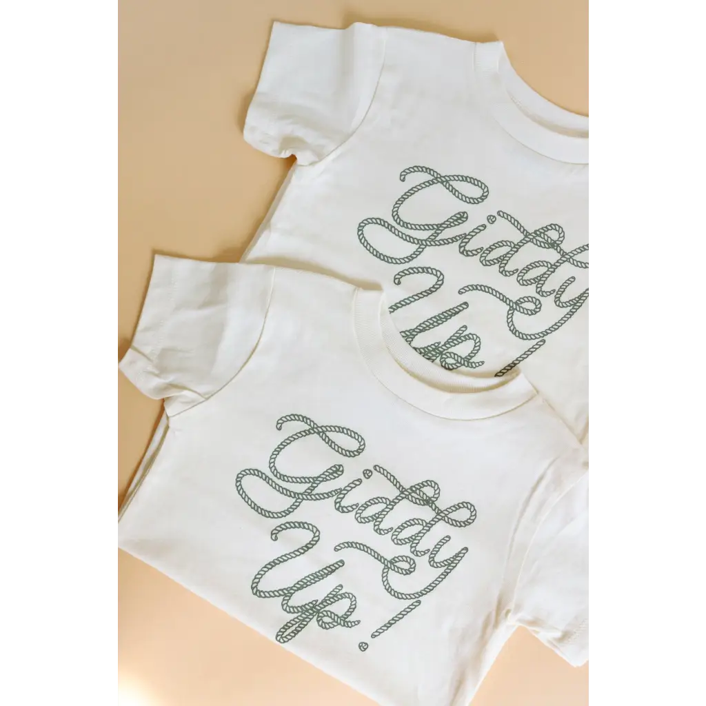 Two Giddy Up Softest Cotton Graphic T-shirts with blingy rhinestone design