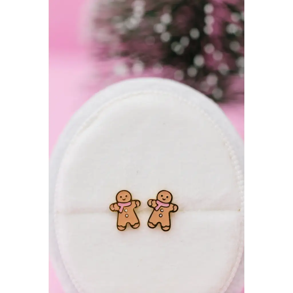 Gingerbread Stud Earrings | Stainless Steel - 560 Jewelry