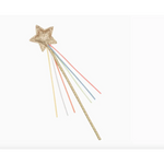 Sparkly Glitter Star Wand with colorful ribbons for creative imaginative play magic